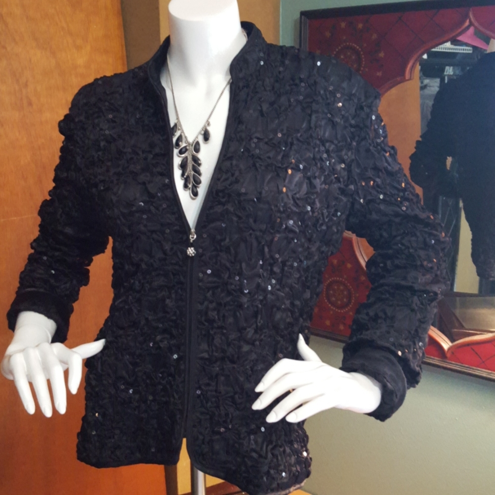 Sequin satin jacket